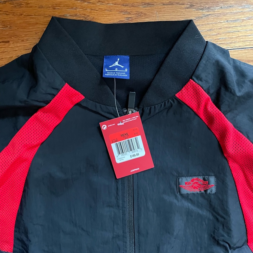 Air Jordan black/red Muscle Jacket bred banned blue label Nike size large L NWT